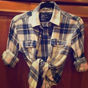 American Eagle plaid flannel XS athletic fit